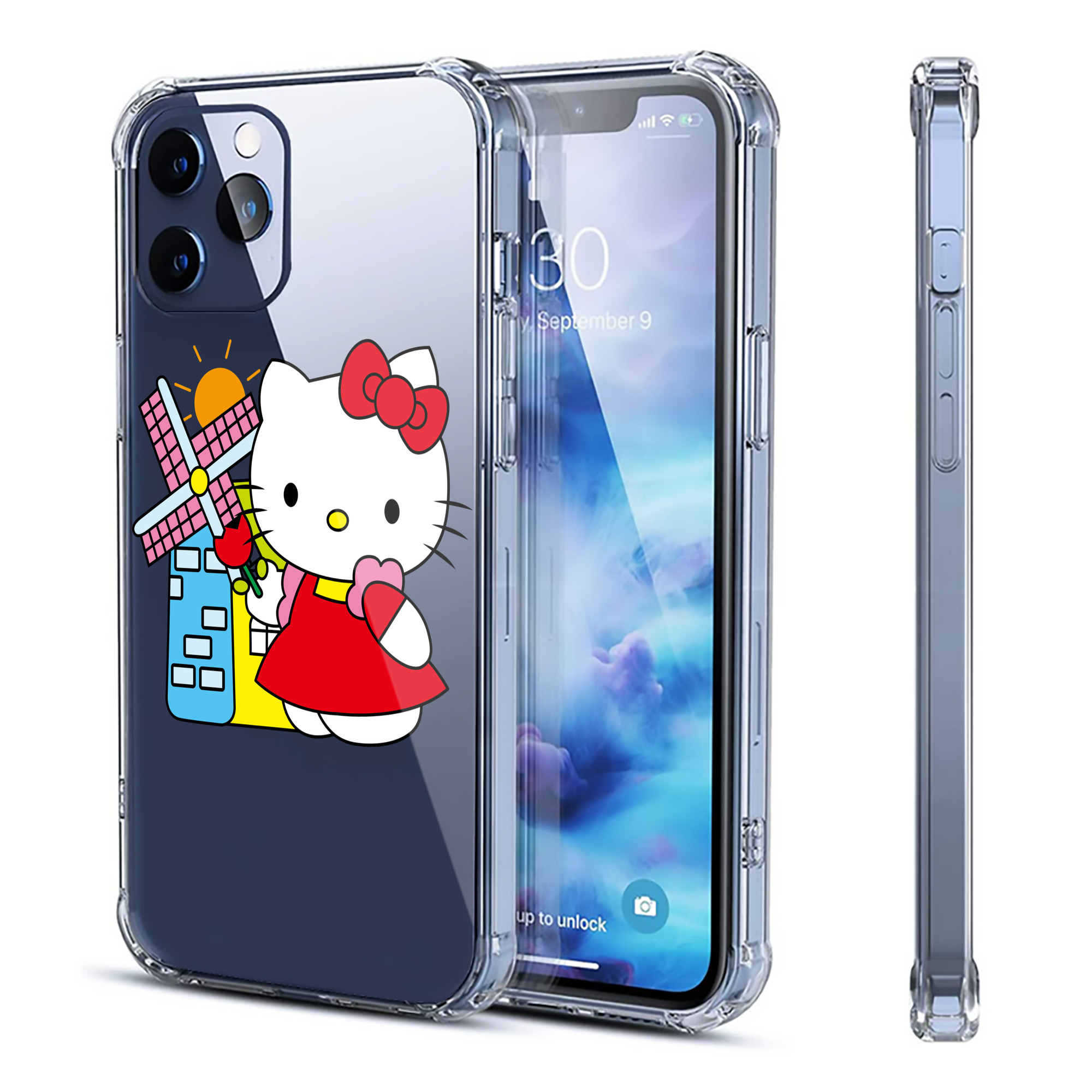 （画像用） Hello Kitty ハローキティ 【iPhone 12シリーズ対応】透明スマホケース（クリアソフトケース）